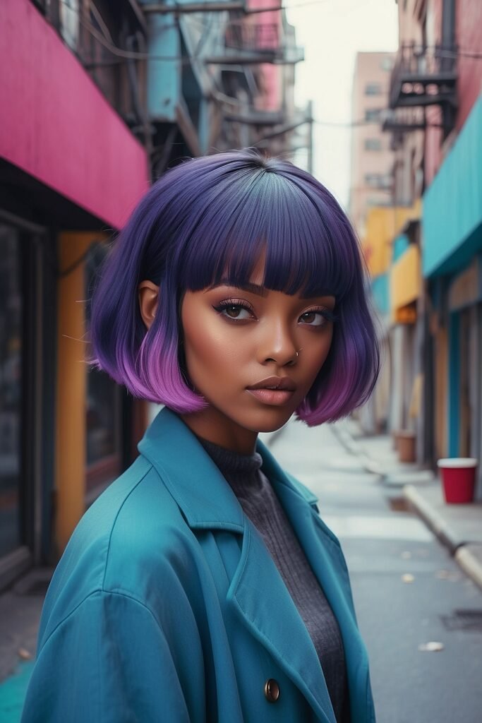 Chic Bob Hairstyles with Bangs Tailored for Black Women in 2024 2 50 Chic Bob Hairstyles with Bangs Tailored for Black Women in 2024