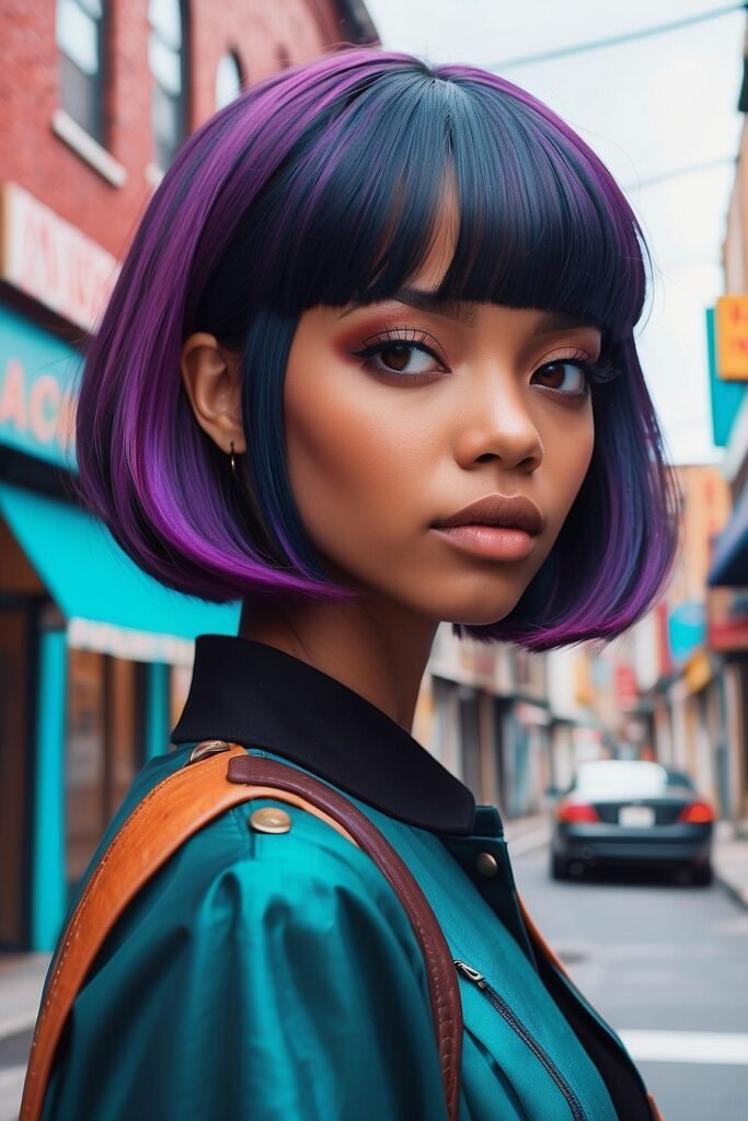 Chic Bob Hairstyles with Bangs Tailored for Black Women in 2024 6 50 Chic Bob Hairstyles with Bangs Tailored for Black Women in 2024
