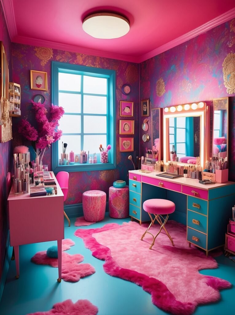 Makeup Room Inspo 1 2 Creative Makeup Room Designs for Daily Inspiration: From Bright Colors to Elegant Themes