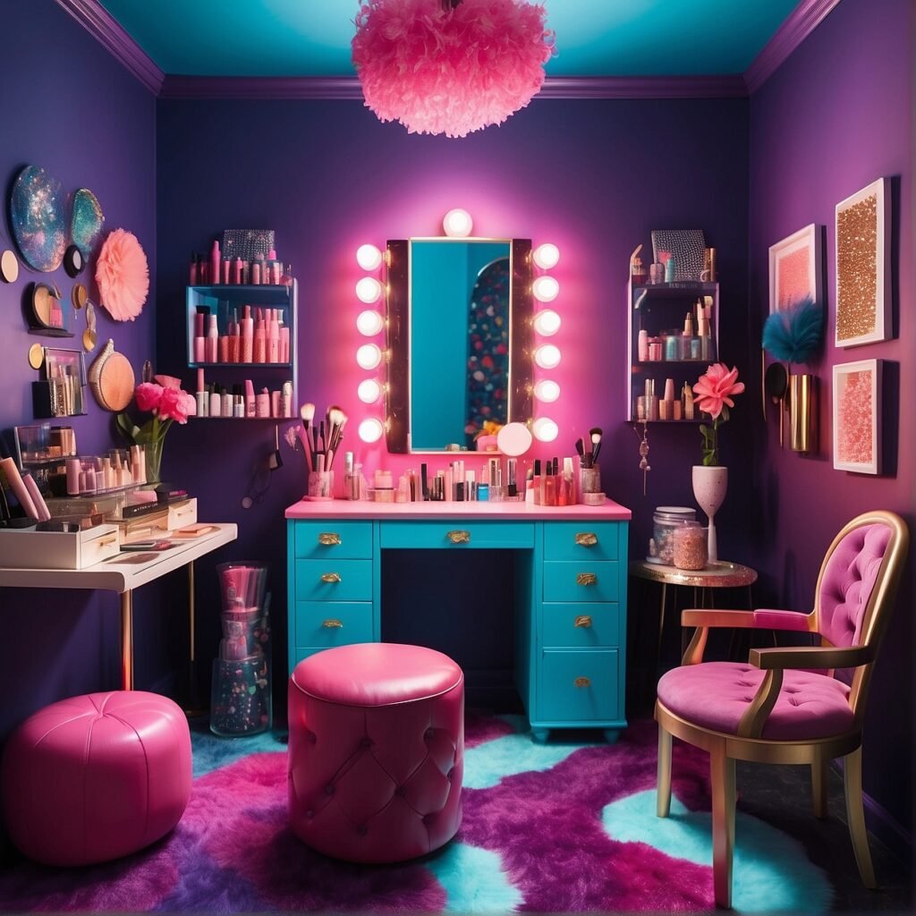 Makeup Room Inspo 8 1 Creative Makeup Room Designs for Daily Inspiration: From Bright Colors to Elegant Themes