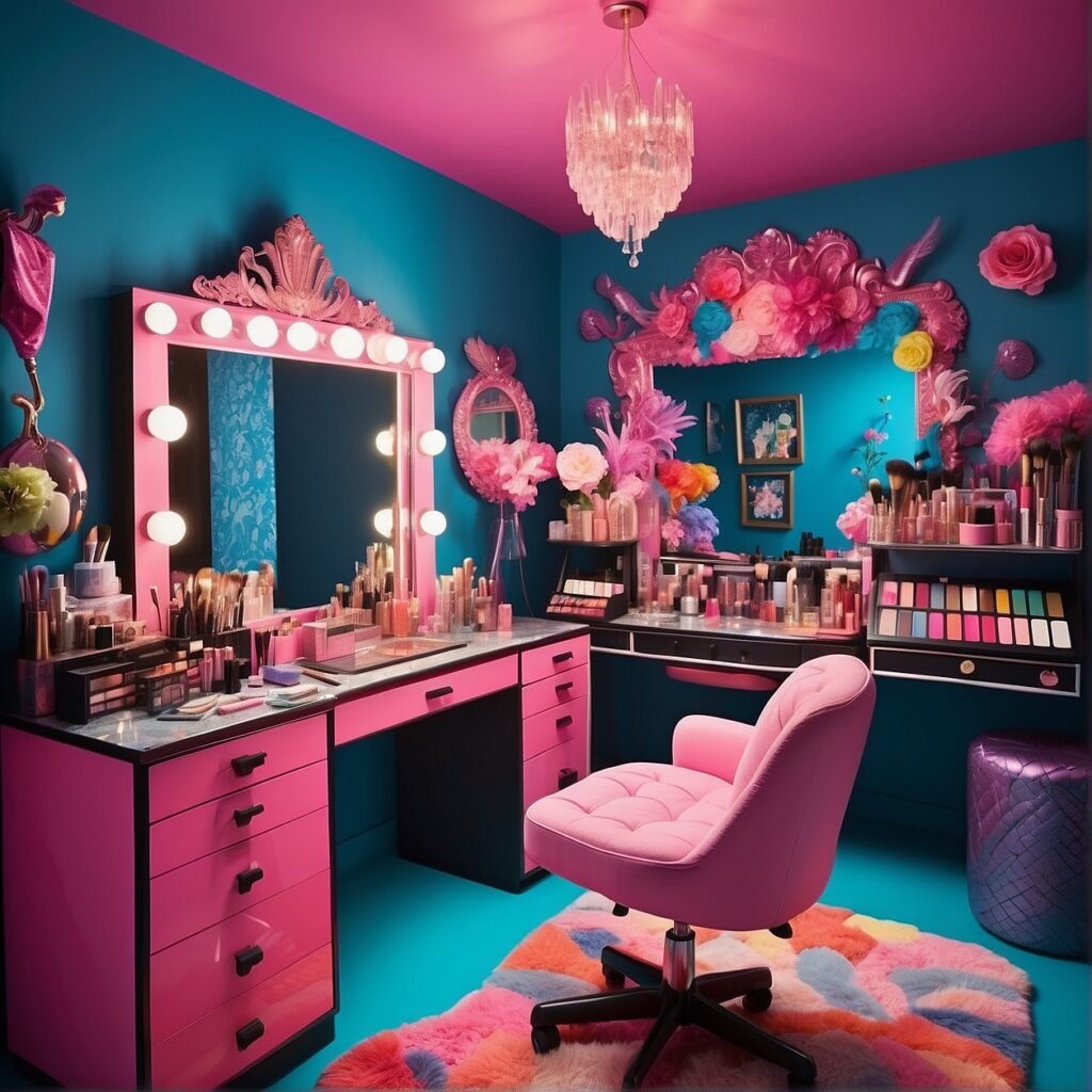 Makeup Room Inspo 9 1 Creative Makeup Room Designs for Daily Inspiration: From Bright Colors to Elegant Themes