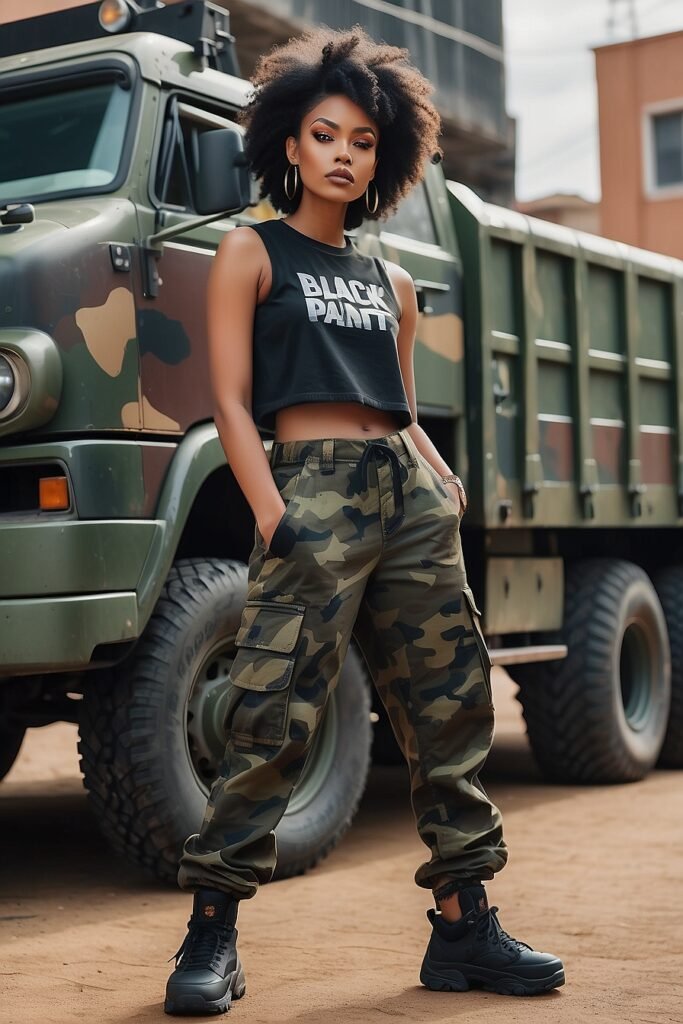 Black Women Cargo Pants Outfit 3 From Day to Night: Black Women's Cargo Pants Outfit Inspirations