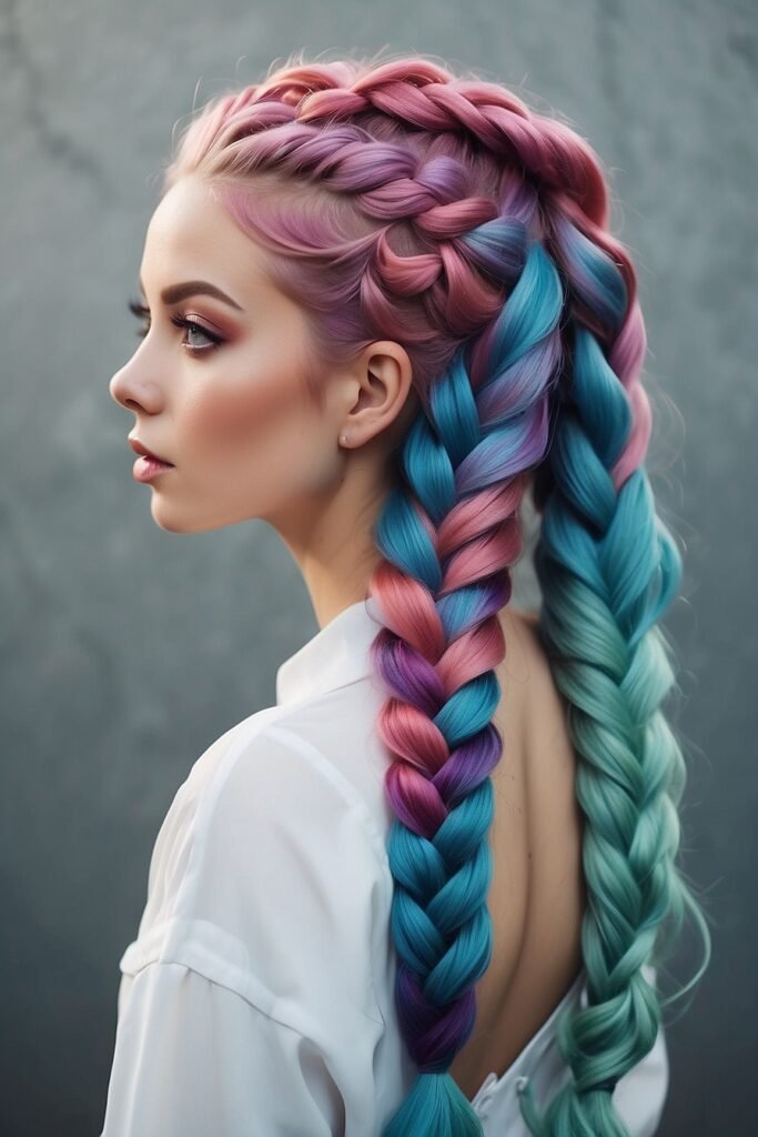 Colored Braids Hairstyles 4 Top 20 Trending Colored Braid Hairstyles for Every Season: From Honey Tints to Platinum Blonde