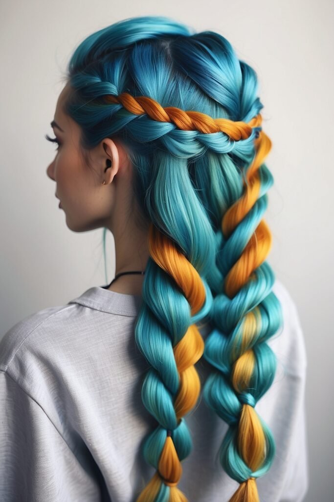 Colored Braids Hairstyles 6 Top 20 Trending Colored Braid Hairstyles for Every Season: From Honey Tints to Platinum Blonde