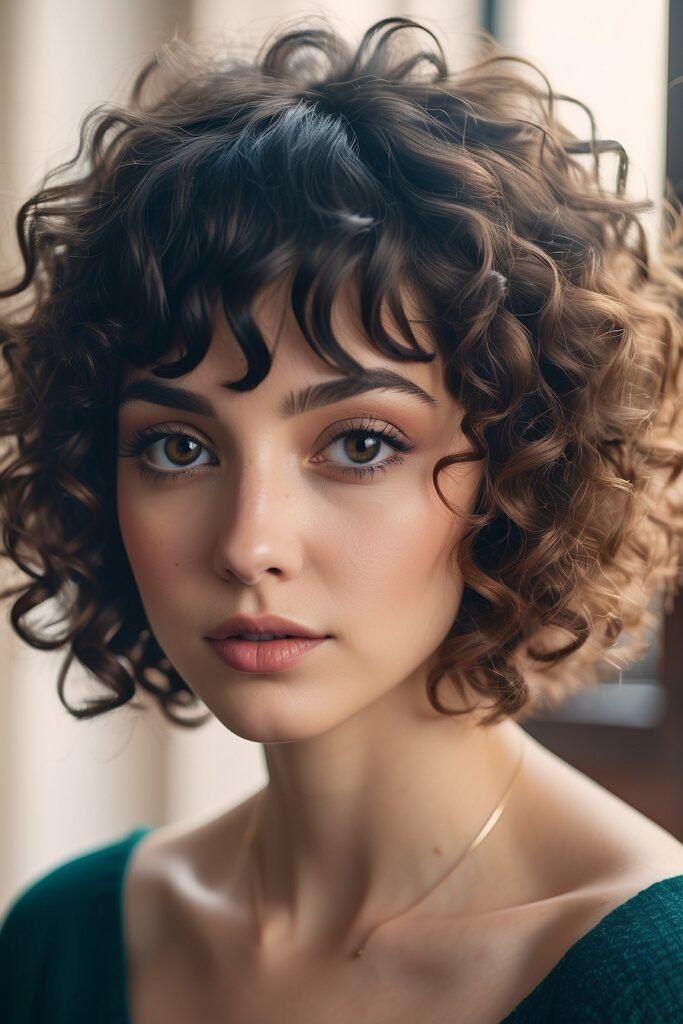 Short Curly Hair With Bangs 3 Top 10 Trendsetting Short Curly Hairstyles with Bangs for 2024