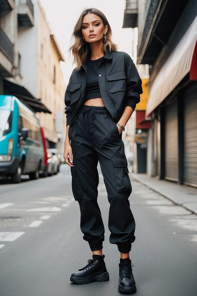 Street Style Black Cargo Pants Outfit 3 Unlock the Ultimate Urban Chic: Street Style Black Cargo Pants Outfit Ideas