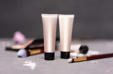 close up of beauty product tubes