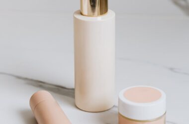 assorted cosmetics on white surface