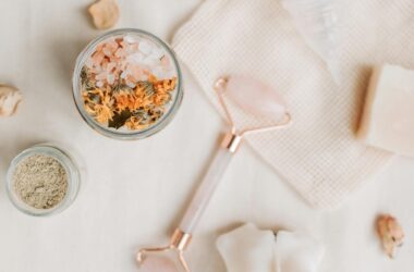 personal care products in close up shot