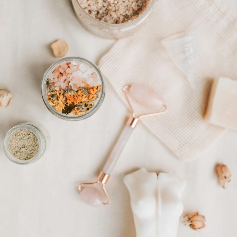 personal care products in close up shot