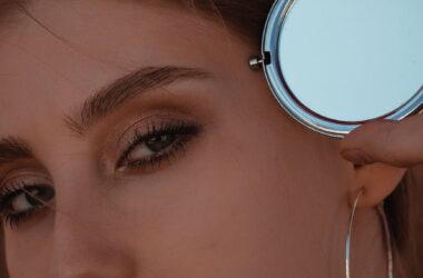 close up portrait with reflective mirror